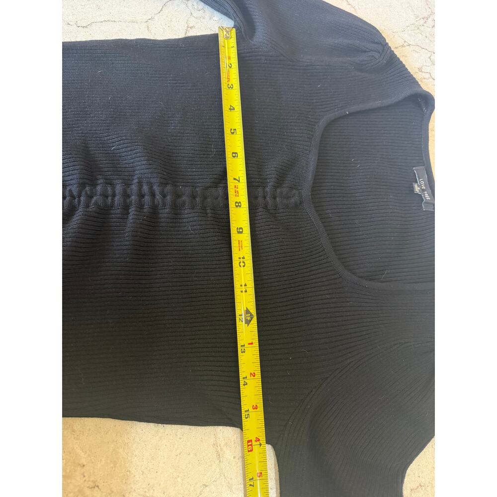 Love Tree Black Cinched Front Ribbed Crop Top - Size Small 🖤 - Picture 8 of 10